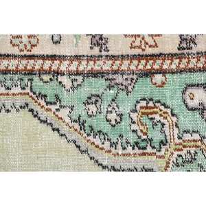 Tapis en laine turque vert et beige de 1.5x2,9 pieds, tissage plat, patchwork, décorations de salon pour adolescents, support en latex - Product Image 5