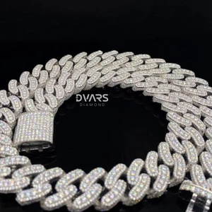 Cadena Cubana de Plata de Ley 925 con Diamantes Cultivados en Laboratorio, Estilo Atrevido y Elegante, Joyería Corporal Unisex - Colección Hip Hop de Moda - Product Image 3