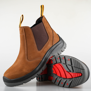 Bottes de Travail Élégantes en Cuir de Bonne Qualité Chaussures de Sécurité à Bout d'Acier pour Homme Chaussures de Travail Résistantes sans Lacet pour Homme - Product Image 5