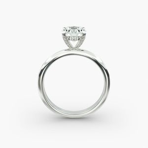 Cesta de diamantes redonda Anillo de compromiso Anillos de diamantes elegantes y lujosos para uso diario - Product Image 5