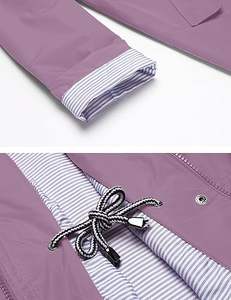 Gabardina larga impermeable con capucha para mujer, chaqueta de viaje cortavientos para todas las estaciones. - Product Image 5