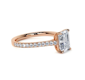 10k or jaune, or rose et or blanc taille émeraude laboratoire cultivé diamant bague de mariage taille émeraude diamant bague de fiançailles cadeau pour - Product Image 6