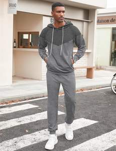 100% coton SWEATSUIT léger à capuche ensemble cordon de serrage fermeture hiver écologique délavé imprimé strass embelli - Product Image 2