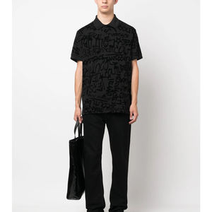 เสื้อโปโลเข้ารูปแฟชั่นใหม่สำหรับผู้ชายเสื้อโปโลผ้าคอตตอนกราฟฟิตีพิมพ์ลายแขนสั้นแห้งเร็วแห้งเร็ว100% - Product Image 5