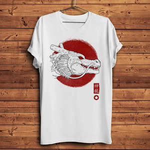 For Dragon Ball Shenron Soleil Rouge T-Shirt 100% Mercerized Cotton 200gsm Jersey 3D <b>Animated</b> Pattern Dip Dye Technique - Product Image 2