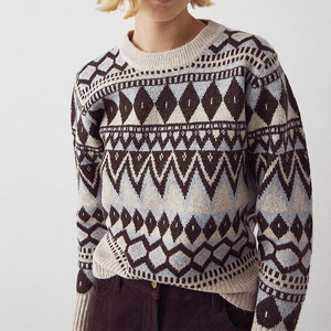 Suéter de Invierno 100% Lana para Mujer, con Logotipo Bordado Estampado, Cuello Redondo, Suéter de Alta Calidad para Mujer con Envío - Product Image 6