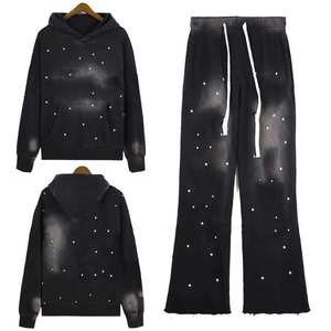 เสื้อฮู้ด OEM พลอยเทียมพร้อมโลโก้ที่กำหนดเองรวมถึงกางเกงหรือชุดวอร์มเป็นชุดเต็มตัว - Product Image 1