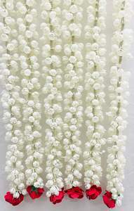 Artificial Jasmim Buds (Mogra) & Rose Cordas Guirlandas Pacote de 6 | 2.5 Ft (30 polegadas) Hangings florais - Product Image 2