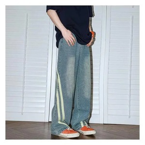 Moda 2025 Denim Jeans hombres recto suelto coreano versátil primavera otoño Retro pierna ancha pantalones casuales pantalones vaqueros holgados para hombres - Product Image 1