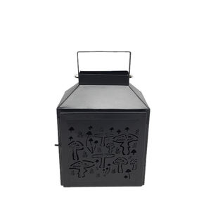 Juego de 2 farolillos de hierro de tamaño pequeño con asa, farolillos de bolsillo de Color negro para decoración de bodas, personalizados a granel - Product Image 2