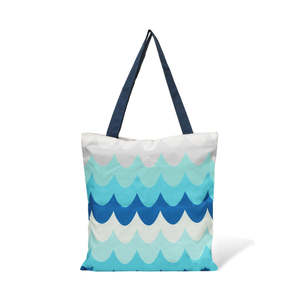 Ocean Waves Cotton Canvas Tote <b>Bag</b> Large Capacity Top Selling <b>Bag</b> For Swimming Item Store Carry <b>Bag</b> Shopping <b>Packaging</b> <b>Bags</b> - Product Image 6