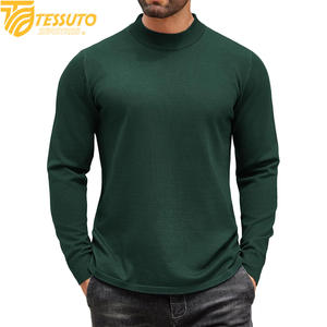 Suéteres de Punto Bordados ODM para Hombre, 100% Algodón, Color Sólido, Totalmente Transpirables, Resistentes al Viento, de Secado Rápido, Cómodos para Invierno - Product Image 1