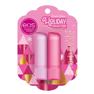 ลิปบาล์ม eos Holiday Gift- กลิ่นสตรอว์เบอร์รีเชียร์และแคนดี้เคนสวีล, ของขวัญเล็กๆ สำหรับใส่ถุงขวัญ, บำรุงริมฝีปากชุ่มชื้นตลอดวัน, 0.14 ออนซ์, แพ็คคู่ - Product Image 1