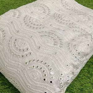 Pure Viscose Dola <b>Silk</b> Fancy Fabric Embroidered Mirror Work Fabric <b>Kurta</b> Fabrics - Product Image 1