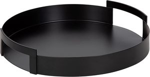 Luxury Round <b>Black</b> Aluminium Tray For Wedding Hotel Restaurant Living Room in Best Price From India - Product Image 5