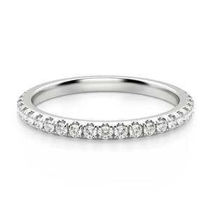 Round Cut Semi Eternity Wedding Band para mujer - Product Image 3