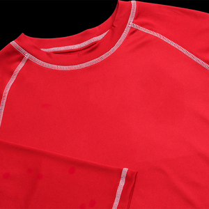 เสื้อรัดกล้ามเนื้อสำหรับกีฬาต่อสู้ ระบายอากาศได้ดี เป็นมิตรกับสิ่งแวดล้อม ป้องกันแบคทีเรีย สีแดง ไซส์ใหญ่ แขนครึ่งตัว ผลิตจากโพลีเอสเตอร์ผสมสแปนเด็กซ์ - Product Image 5