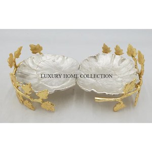 Handmade Aluminum Metal <b>Serving</b> <b>Bowls</b> with Detailed Golden Carvings Perfect for Traditional and Festive Dining Setups - Product Image 4