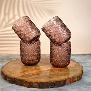 Juego de 4 Vasos de Vidrio Vintage ATARA, Elegantes Vasos para Beber de Estilo Antiguo - Product Image 2