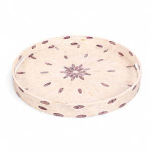 Plateau en nacre fait à la main, plateau de service décoratif, incrustation de coquillages, naturel, écologique, pour table et étagère - Product Image 1