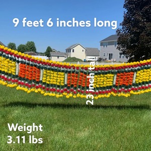 Guirlande Jumbo Marigold Jasmine Toran Décoration de mariage indien Toile de fond Diwali Décor Varalakshmi Pooja Jour des morts dholki - Product Image 2