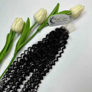High Quality Kinky Curly Custom Black Color 2x6 Closure HD Lace 100% Vietnamese Human Hair Extensions From Sun Hair Company
