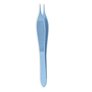 Fórceps de tejido Micro Adson de titanio de 12cm, puntas dentadas rectas, mango plano con punta de diente de 3mm, instrumentos quirúrgicos de precisión - Product Image 2