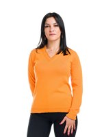 Pull en coton 100 % léger et fin à manches longues et col en V surdimensionné pour femme Hilary – Confortable, élégant et décontracté, tricot plat à l'avant