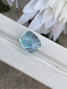 พลอยคาโบชองเบาะพลอยสีฟ้าจากธรรมชาติที่ยอดเยี่ยมพร้อมด้วยความมันวาวหลวมสำหรับทำเครื่องประดับ14.35กะรัต - Product Image 4