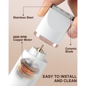 IPX7 Waterproof Women's Electric <b>Razor</b> with 2 Replaceable Ceramic Blade <b>Heads</b> USB Power Source for Face Arm Bikini Armpit - Product Image 4