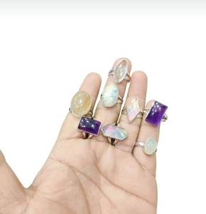 Opale éthiopienne chinoise de grande qualité 12x16mm forme ovale pierre précieuse ensemble de lunette bague en argent bague mince taille américaine 6-18 pour son cadeau - Product Image 3