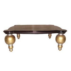 โต๊ะกาแฟไม้ โต๊ะกลางทาสีมะฮอกกานี โต๊ะกาแฟทรงสี่เหลี่ยมสไตล์ฝรั่งเศส โต๊ะน้ำชาโบราณสำหรับเฟอร์นิเจอร์ห้องนั่งเล่น - Product Image 1