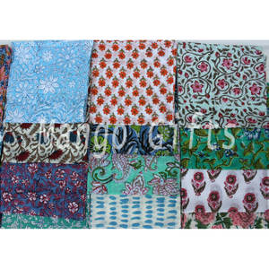 Lot de serviettes de table carrées en voile de coton 100% imprimé à la main indien, pour usage domestique - Vente en gros - Product Image 3