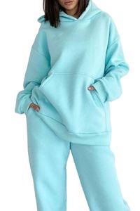 Ensemble de survêtement élégant 2 pièces pour femme, coupe régulière, jambe large, cargo, 100 % coton, collection automne, personnalisable, vente en gros - Product Image 2