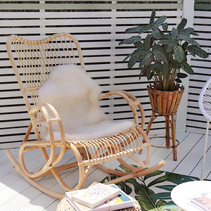 Meilleure chaise à bascule relaxante en rotin chaises de salon meubles maison relax chaise à bascule adulte - Product Image 6