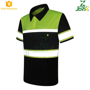 Camisas DE SEGURIDAD personalizables de alta visibilidad de alta calidad | Ropa de trabajo de manga corta reflectante alta Bolsillo de polo | Transpirable Unisex - Product Image 4