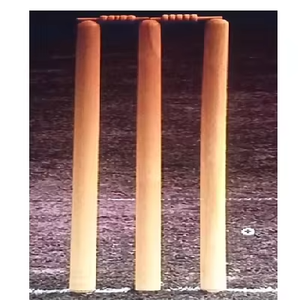 Polissage en bois naturel Ensemble de souches de cricket en bois de haute qualité comprenant 3 souches et 2 bélières pour jeu de cricket professionnel - Product Image 1