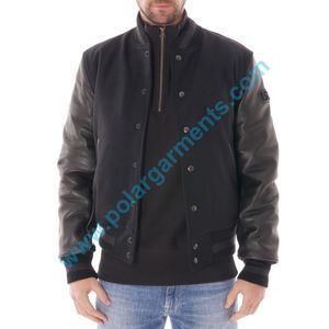 Buena calidad al por mayor personalizado béisbol Letterman chaquetas abrigo invierno lana cuerpo cuero manga Varsity chaqueta hombres - Product Image 6