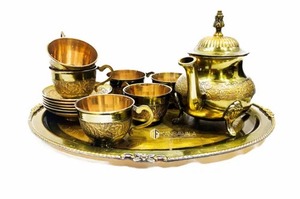 Ensemble théière et tasses à thé vintage 1L en métal de Dubaï, vaisselle à café en verre la plus vendue pour la maison et les fêtes, en alliage de zinc durable - Product Image 5