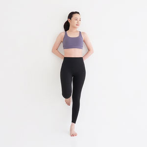 Mukasa Yoga Sporting Goods-Pantalon de yoga sans couture noir couleur unie - Product Image 2