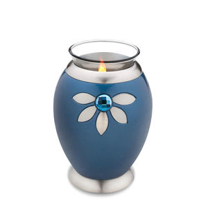 Urna Tealight View the exquisite splendor of this imperial The monarca, urna de platino, se acentúa con azul - Product Image 1