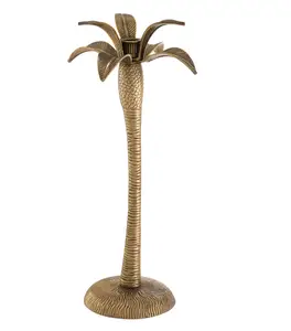 Geätzte Messing palme Kerzenhalter bringen magischen Stil und verleihen Ihrer Wohnkultur ein elegantes tropisches Gefühl