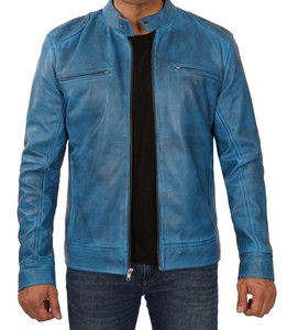 Chaqueta de Cuero Hecha a Mano con Estilo Americano para Hombre, Diseño Urbano Personalizado con Cuello Alto para Uso en Invierno, Chaqueta para Hombre - Product Image 1