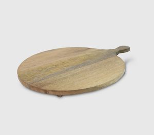 Tabla de cortar de madera de mango cortada a mano Tabla de cortar decorativa hecha a mano - Product Image 1