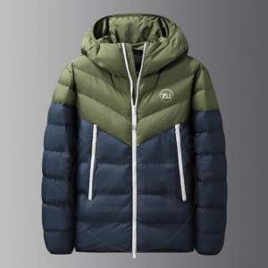 Chaqueta de Plumón Impermeable y Transpirable con Capucha de Dos Tonos para Exteriores, Talla Grande, Diseño Personalizado para Hombre, Invierno - Product Image 2