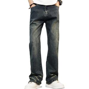 Jeans en denim extensible vintage sur mesure de qualité supérieure pour hommes, style streetwear, style urbain, bouton solide, service disponible - Product Image 6