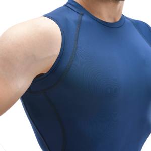 Haute qualité imprimé hommes Gym t-shirt séchage rapide vierge Compression chemise Muscle musculation formation sans manches Compression chemise - Product Image 4
