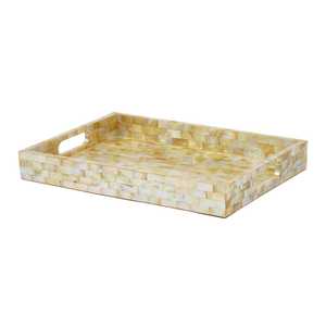 Plato de nácar hecho a mano para comedor de lujo, hotel y sala de estar, bandeja de servicio multifunción elegante RefinedPearl - Product Image 2