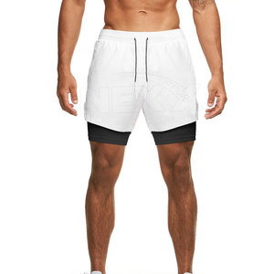 Shorts Homme Double Couche Style Urbain Design Unique Taille Personnalisée Couleur Unie Taille Mi-Haute Infroissable Respirant Écologique Séchage Rapide - Product Image 2