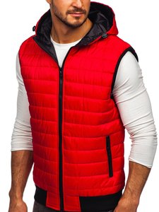 Chaleco acolchado con capucha informal para hombre con cremallera sin mangas, chaleco acolchado, chaqueta ligera de invierno con abrigos acolchados y bolsillos - Product Image 3